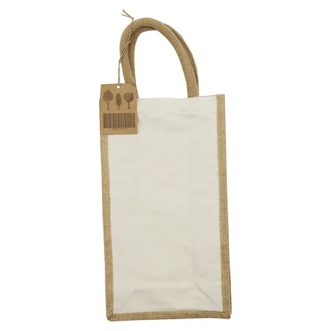 Jute Double Wine Bag in Natural