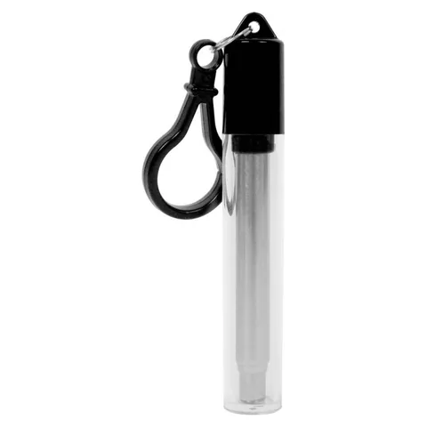 Telescopic Stainless Steel Straw in Black