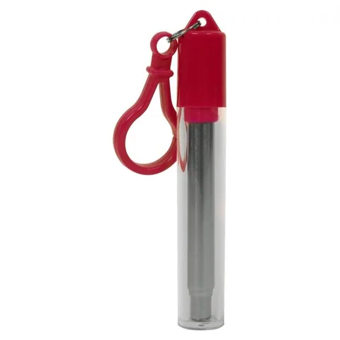 Telescopic Stainless Steel Straw Red