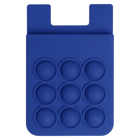 Popper Stress Reliever Silicone Phone Wallet Navy